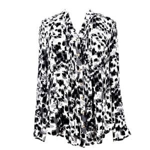 Umgee Cotton Blend Abstract Animal Print Blouse M